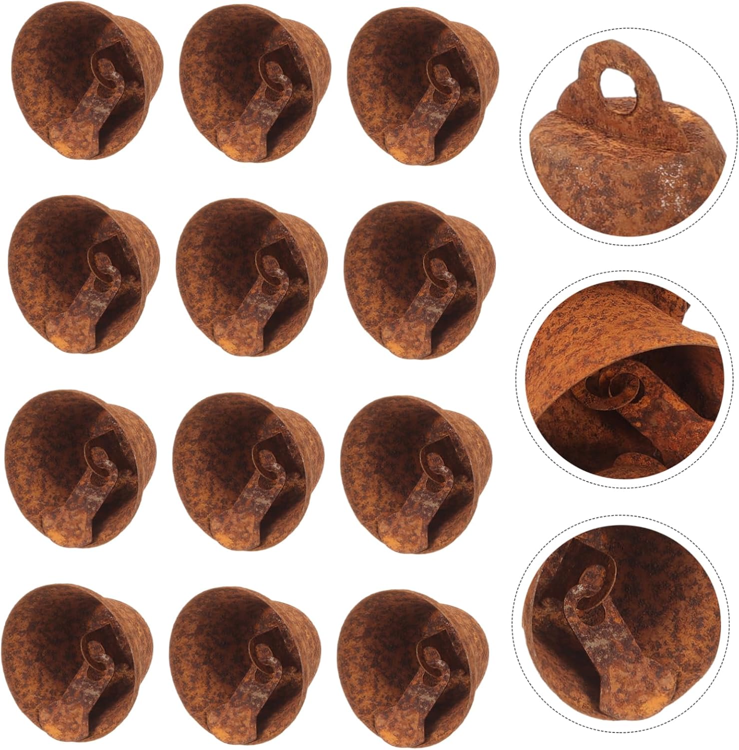 Zerodeko 150pcs Rusty Bell Craft Bells Small Vintage Christmas Decorations DIY Hanging Charm