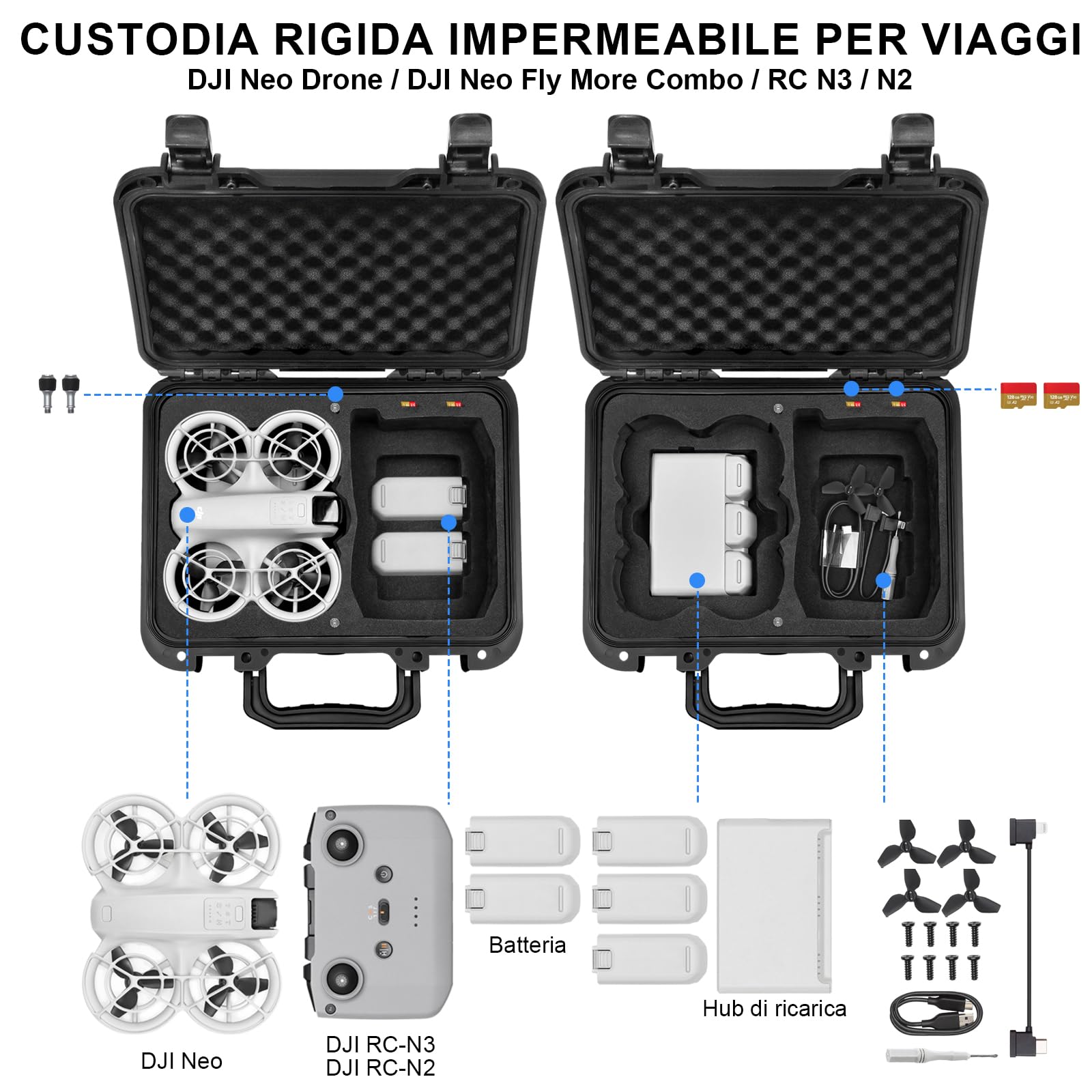 Cuffia Waterproof Hard Case DJI Neo - Viaggi e Outdoor - Dettaglio