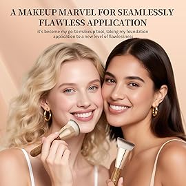 DUcare Angled Foundation Brush for Flawless Makeup Application Professional Liquid, Cream Powder Foundation Brush with Dense Bristles - Contoured for Precise Blending and Buffing