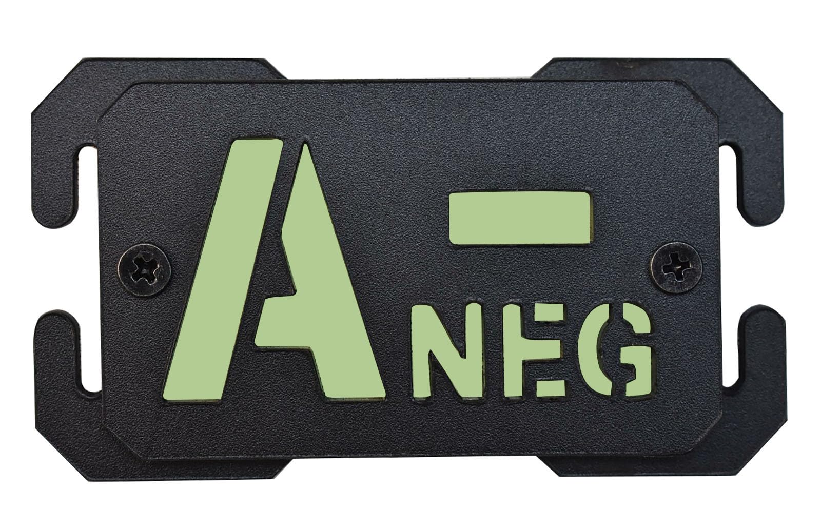Reflective Tactical Blood Type A+ Positive POS/Negative Blood Type Patch Military Badge Display Board Notch Buckle for Tactical Backpack,Vest (A-)