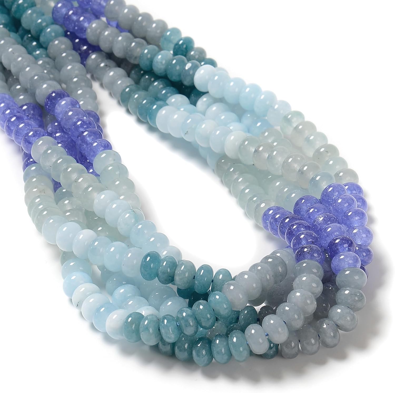 06 77Pcs 5x8mm Multi-Color Dyed Jade Stone Bead Smooth Rondelle DIY Gemstone Spacer Beads for Bracelets Jewelry Making Adults