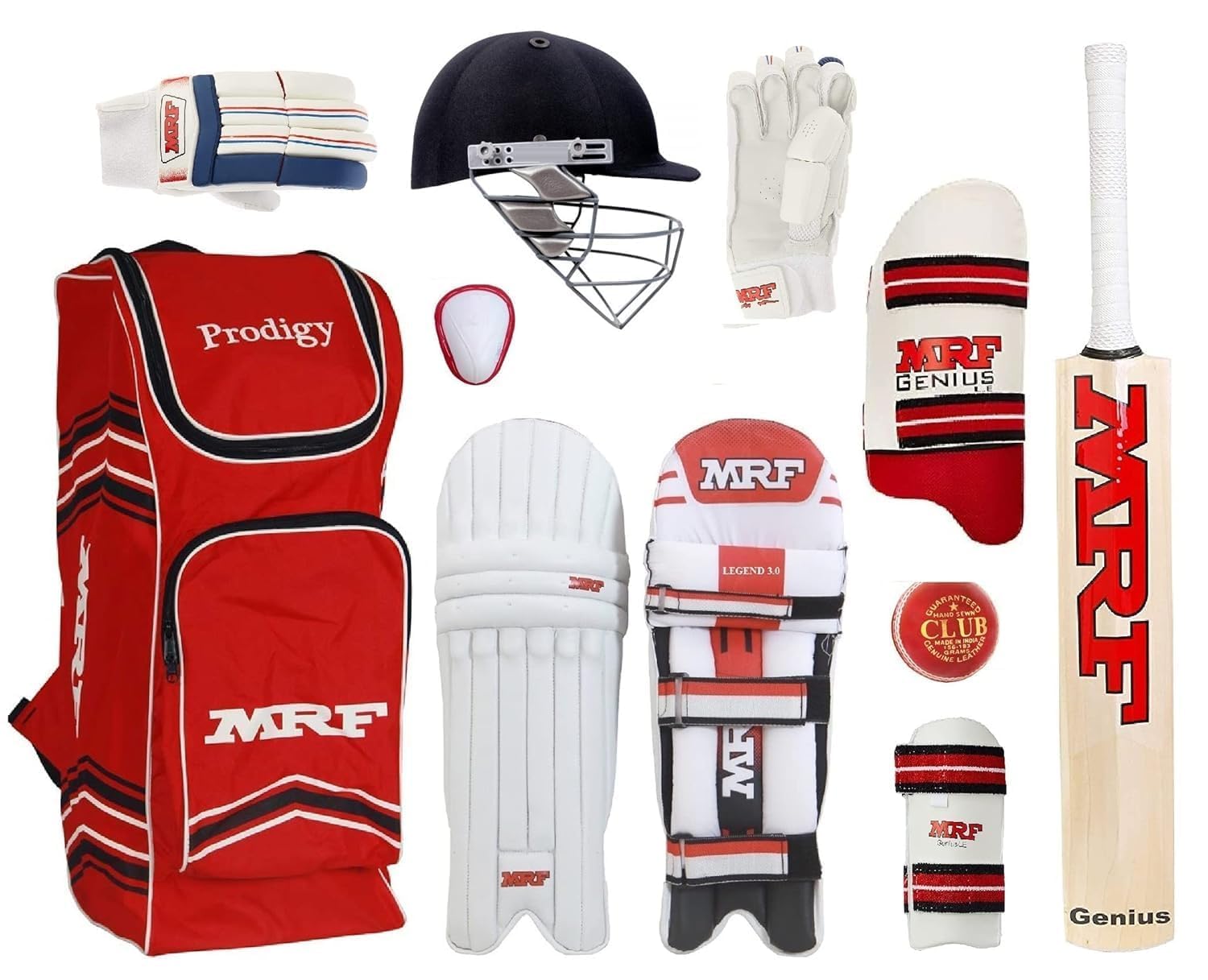 SNC SPORTS VK-18 Style Grand Edition Cricket Kit for 12-17 Years | Complete Cricket Set with Full Size Bat Pads Gloves Helmet Thigh Guard Arm Guard Abdo Guard and Bag for Boys and Teens