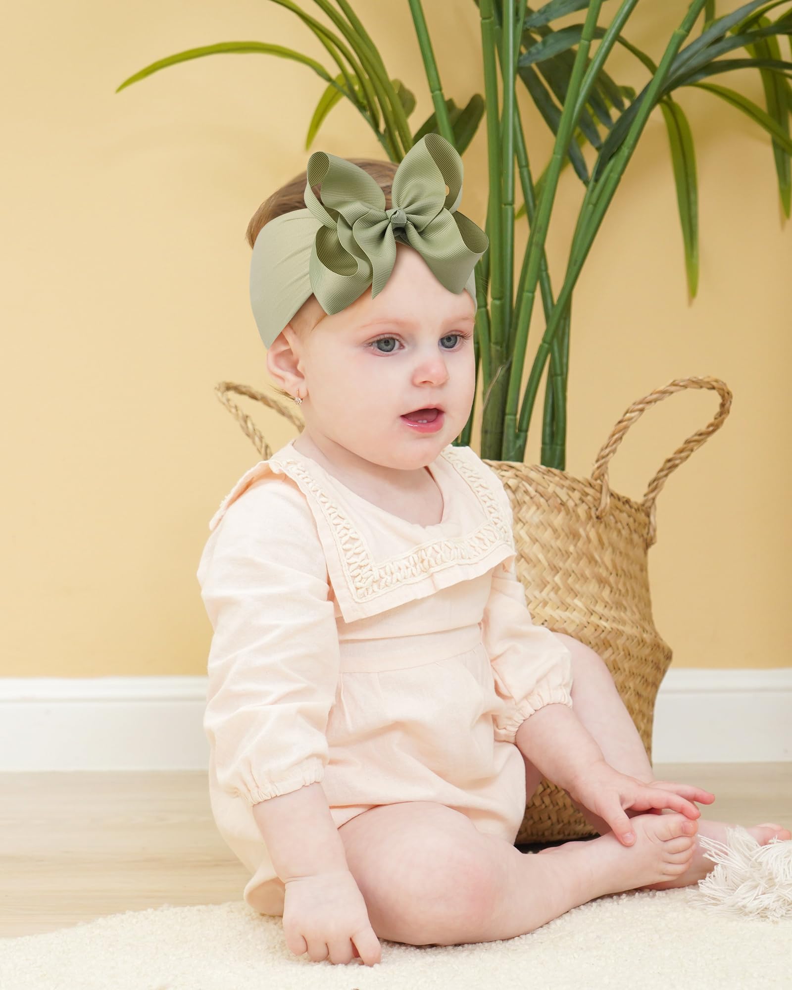 doboi 20 Stück Baby-Schleifen, Baby-Haarbänder aus Nylon, mit Schleife, handgefertigt, elastisch, für Babys, Mädchen, Neugeborene, Säuglinge, Kleinkinder und Kinder