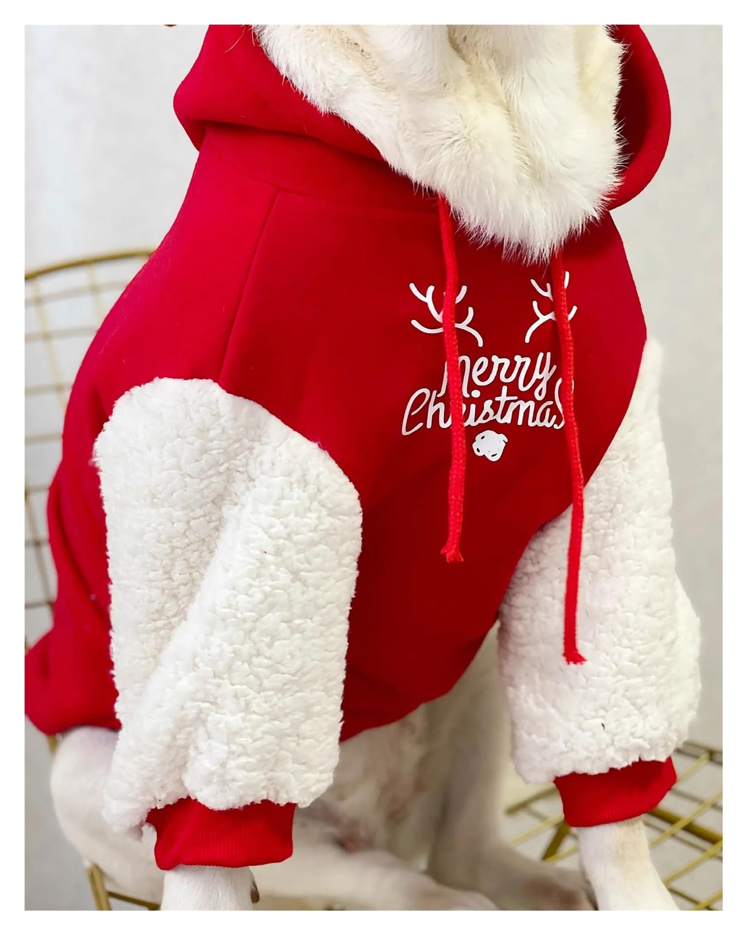 Ubranka dla psa zimowe ciepłe bawełniane polarowe bluzy świąteczne w kolorze jelonka duży golden retriever labrador(8XL(16.5-20KG))
