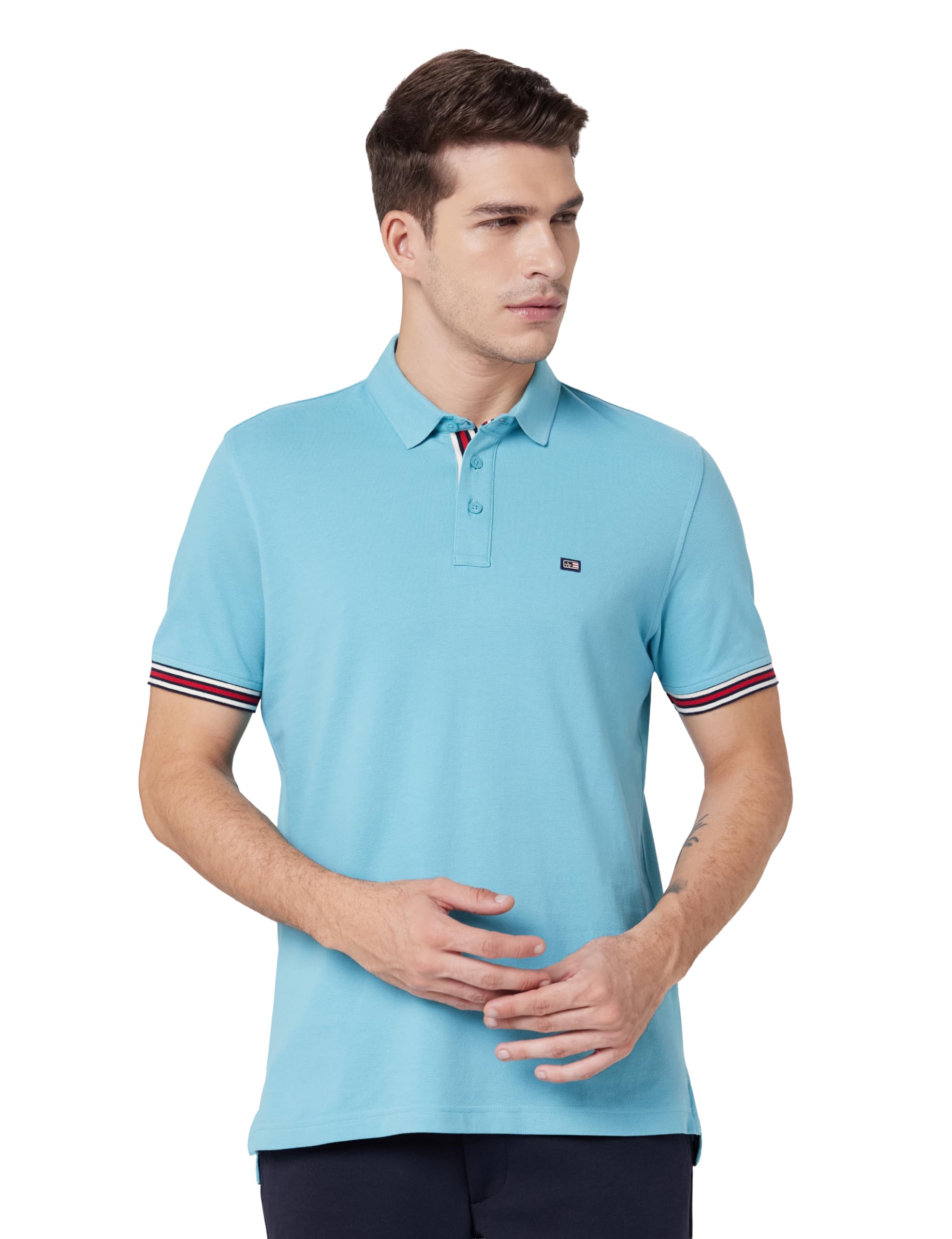Men's Cotton Solid Fitted Polo Shirt