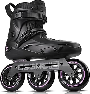 Adult Inline Skate - COSMOID High Performance Roller Skates Blades for Women & Men, 3 Wheels 110mm Metal Frame,Indoor Outdoor and Fitness Black