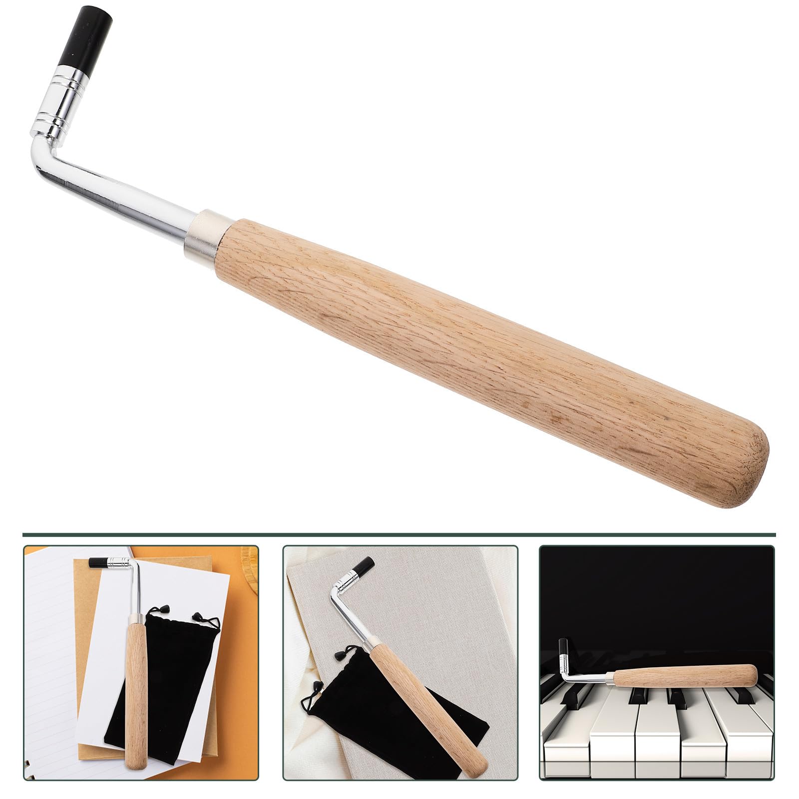 Llave Inglesa para Piano de Metal y Madera, Herramienta Resistente para Afinar el Tono del Piano y Reparar Instrumentos de Cuerda Fácilmente
