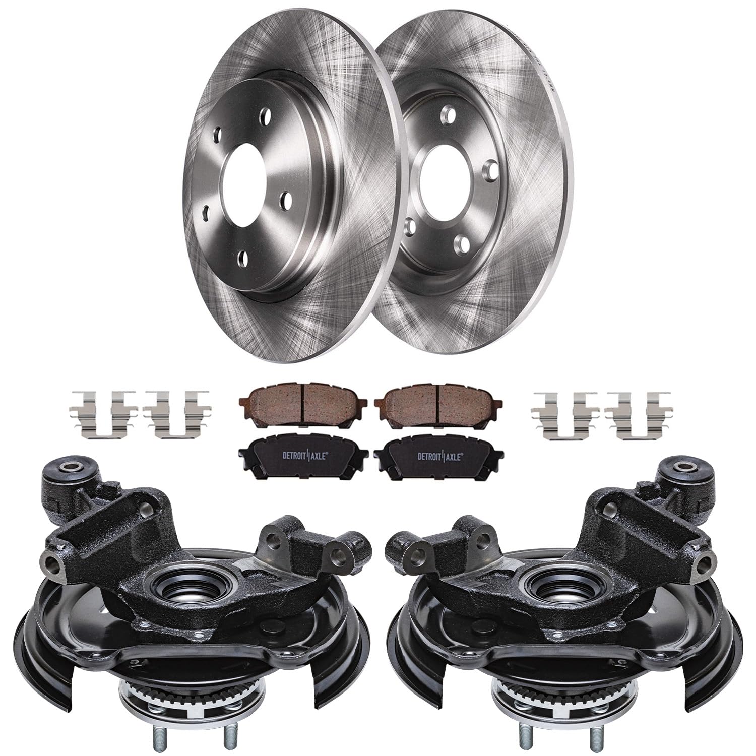 Detroit Axle - Rear Hub &amp; Brake Kit for 2004-2008 Subaru Forester