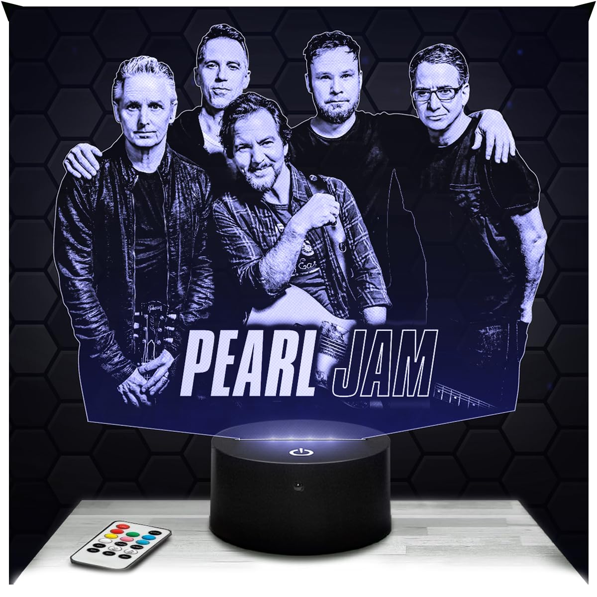 Lampephoto.fr - 3D Lamp Pearl Jam American Rock Band, Touch LED Night Light, 3D Hologram Effect, Christmas Birthday Gift Idea for Men and Women, Bedroom Decoration Object