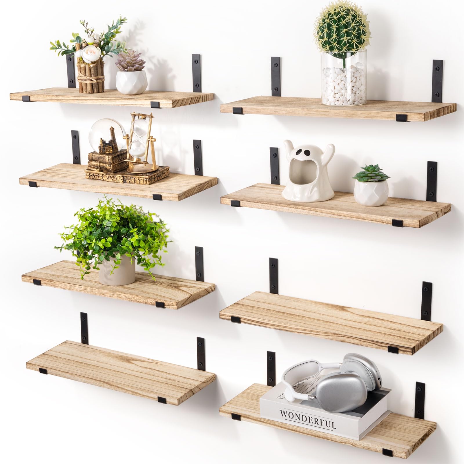 SALA Floating Shelves Set of 8 (Light Brown)