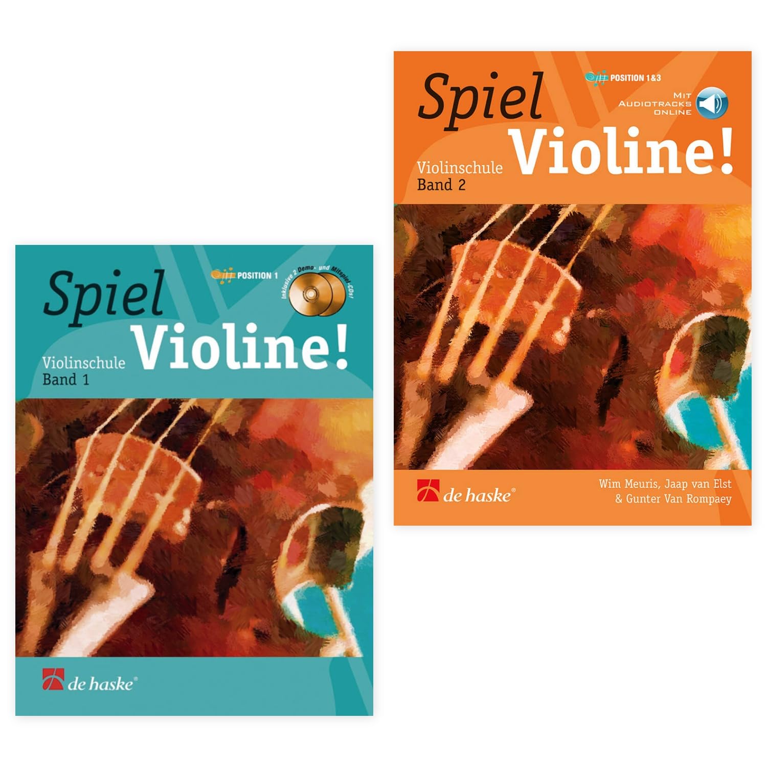 Starterset: Spiel Violine! Band 1 und Band 2 — Jaap van Elst — De Haske + Soundman-Notenheft + 2 Notenbleistifte