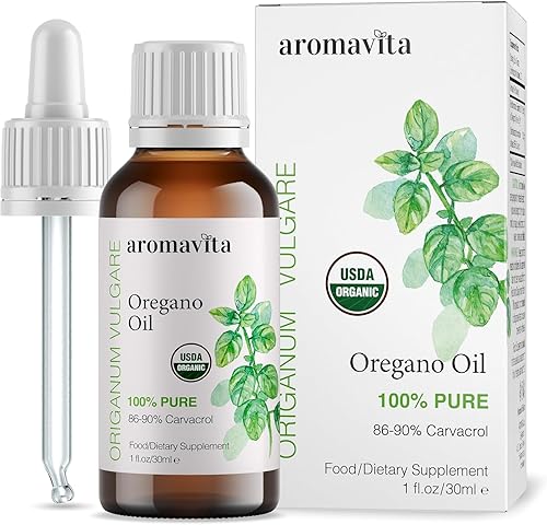 Aromavita Aceite esencial de orégano 100 puro sin diluir sin OMG aceite de orégano griego orgánico extra fuerte más del 86 de suplemento nutricional Aromavita Aceite esencial de orégano 100 puro sin diluir sin OMG aceite de orégano griego orgánico extra fuerte más del 86 de suplemento nutricional