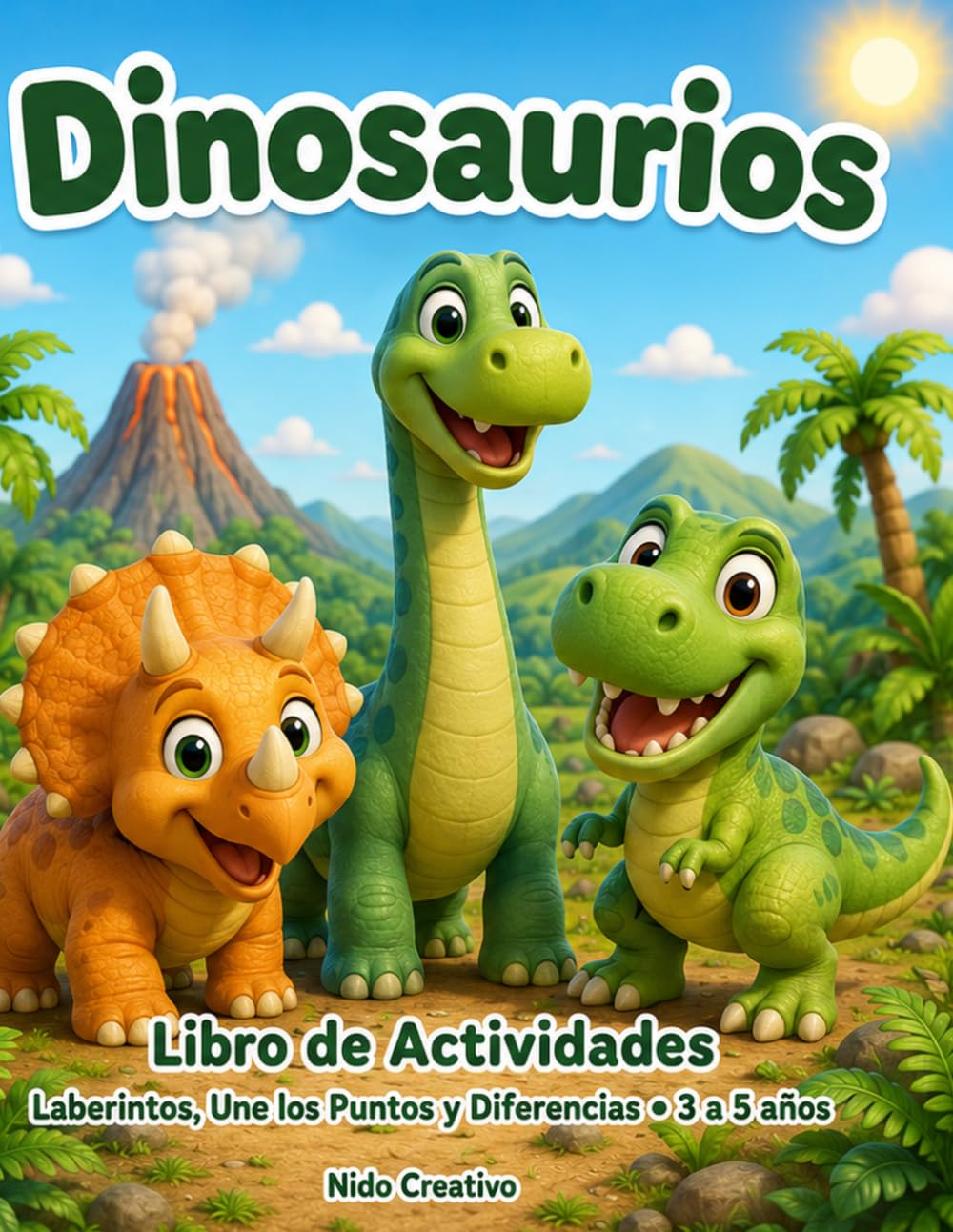 Dinosaurios: Libro de Actividades con Dinosaurios para Niños de 3 a 5 años: Laberintos, Une los Puntos y Encuentra las Diferencias - Cuaderno de Ejercicios Preescolar