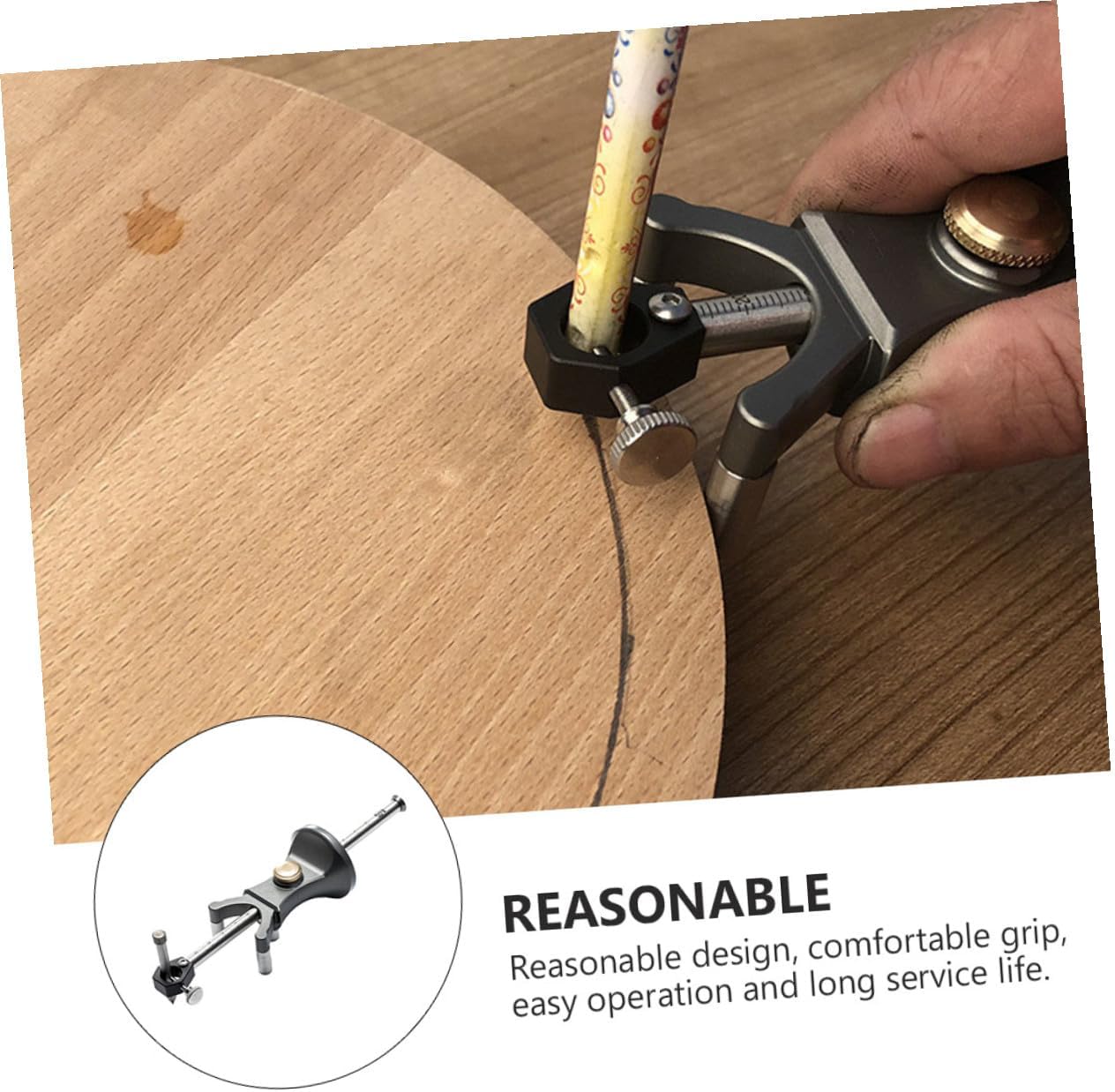 Mipcase Woodworking Marking Tool Dual-purpose Linear Arc Scriber Copper Mortise Gauge for Carpentry DIY Wood Layout and Measurement