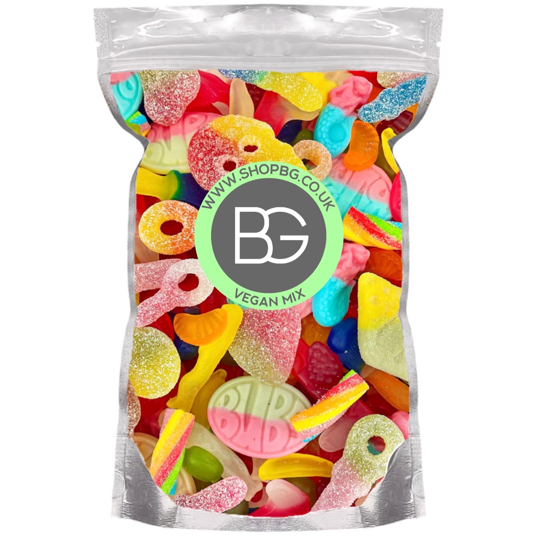BG Vegan Quality Pick & Mix Sweets - Large Retro Candy Sweeties 800g Pouch Gummy Fizzy Chewy Pick n Mix