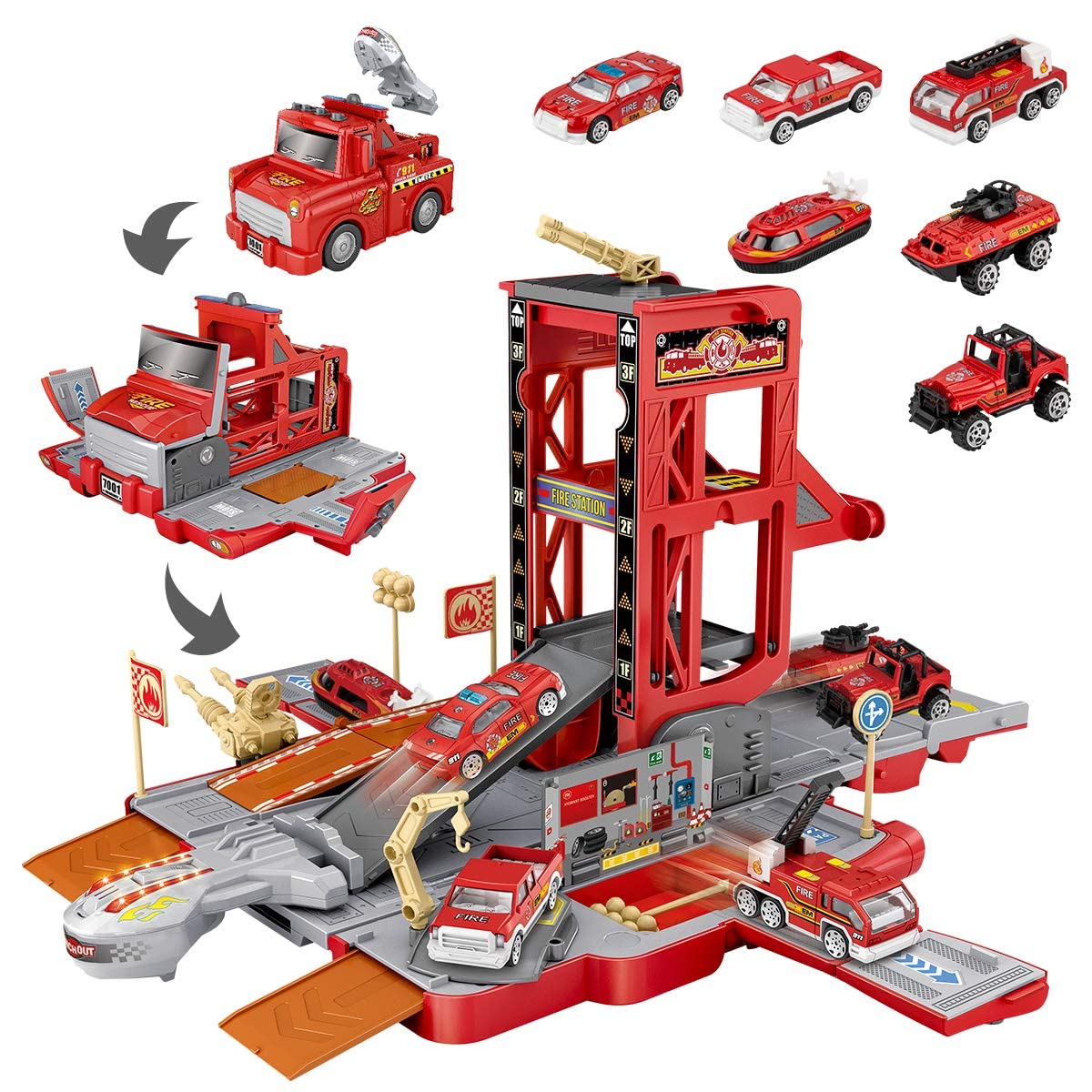 buy-firetruck-vehicles-fire-truck-cars-toys-set-deformable-engineering