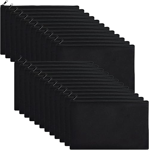 ZeeDix Bolsa de lona bolsa de cosméticos multiusos con cremallera estuche de lona para manualidades bolsas de maquillaje en blanco bolsa de aseo de