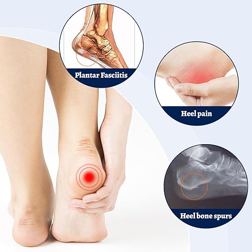 Miniatura 4 de 3 pares de almohadillas de gel para talón para fascitis plantar, almohadillas de talón de gel de silicona para dolor de talón, espolón óseo y dolor