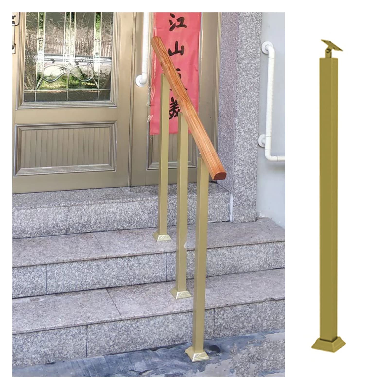 Pilar de soporte de pasamanos resistente que elimina vibraciones en plataforma de ático