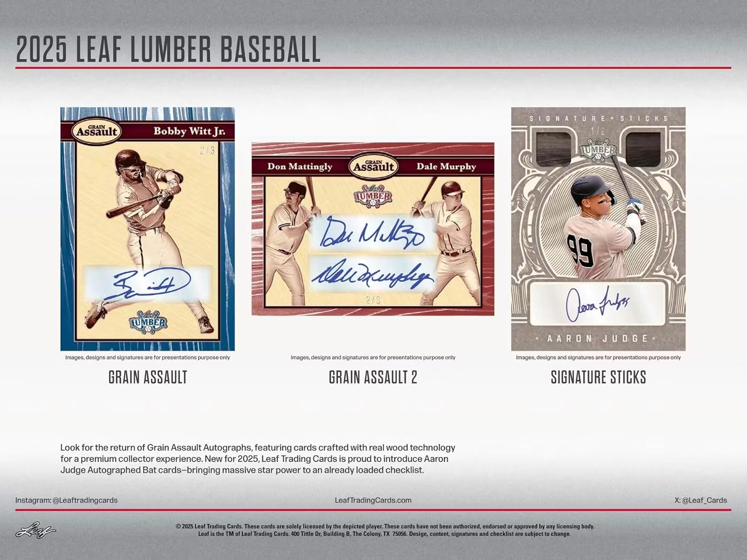 2025 Leaf Lumber Baseball Hobby Trading Card Box (One Autograph Per Box)