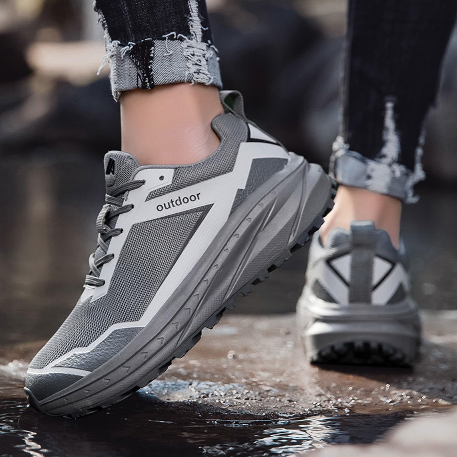 Chaussures de trail running pour homme, respirantes, antidérapantes, pour | Tige respirante pour un pied frais, semelle antidérapante pour les terrains, parfaites pour la course à pied et la randonnée