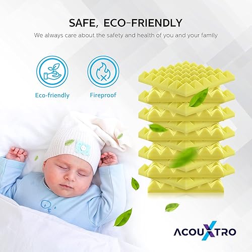 Miniatura 3 de Paneles de espuma acústica de alta densidad de 2 pulgadas con autoadhesivo, paquete de 12  Espuma a prueba de sonido de 2 x 12 pulgadas x 12