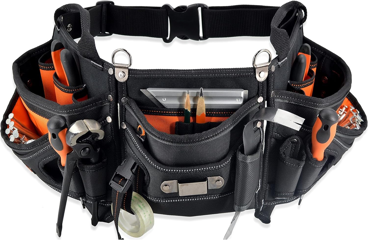WELKINLAND 18 Taschen Zimmermanns-Werkzeuggürtel - Bau- & HVAC-Werkzeugtasche für Herren