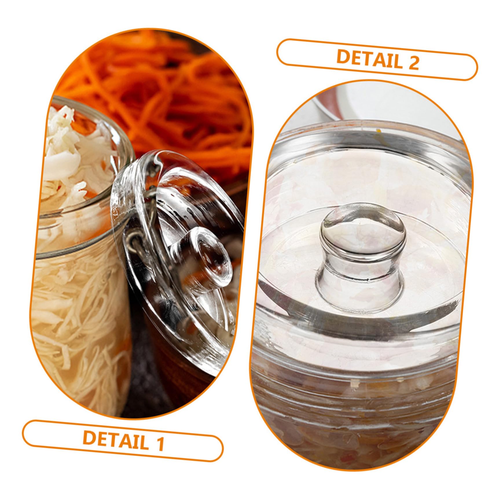 Tofficu 2 Stück Glasgewichte zum Fermentieren mit Weithalsöffnung Sicher und Gesund Einfache Handhabung für Sauerkraut und Kimchi