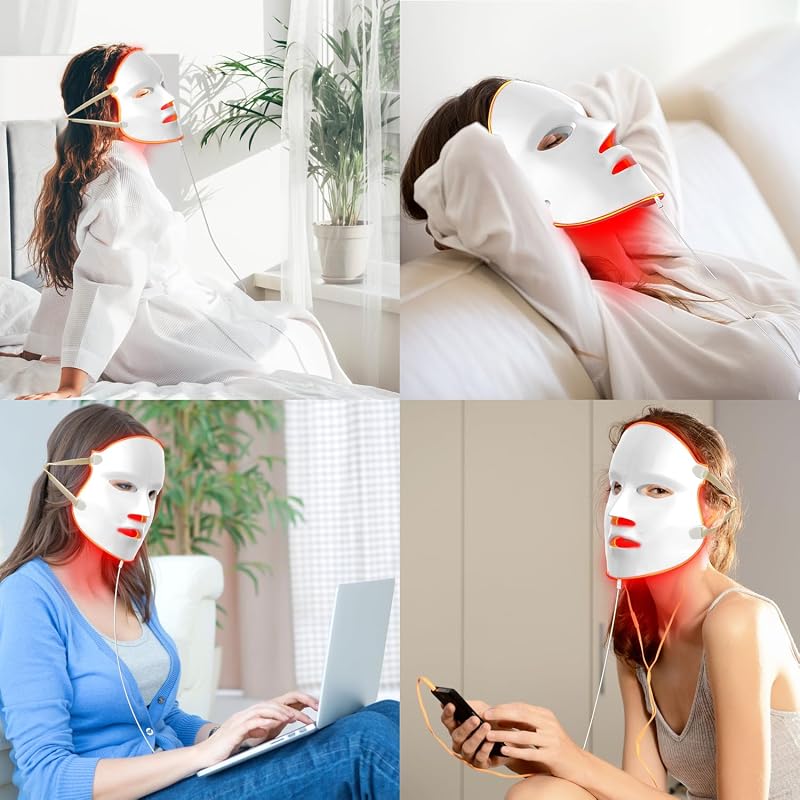Aphrona® | FDA cleared Moonlight LED Facial Mask Skin Care Mask, LED Light Therapy for face, Red light Blue light for Acne Removal Wrinkle Reduction，450 Powerful LED Chips image 6