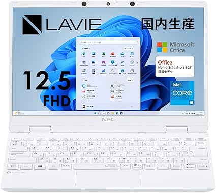 NEC ノートパソコン LAVIE Direct N12 Office搭載 2021 12.5型 Core i5 1130G7 8GB 256GB  SSD Windows 11 Home 国内生産 パールホワイト