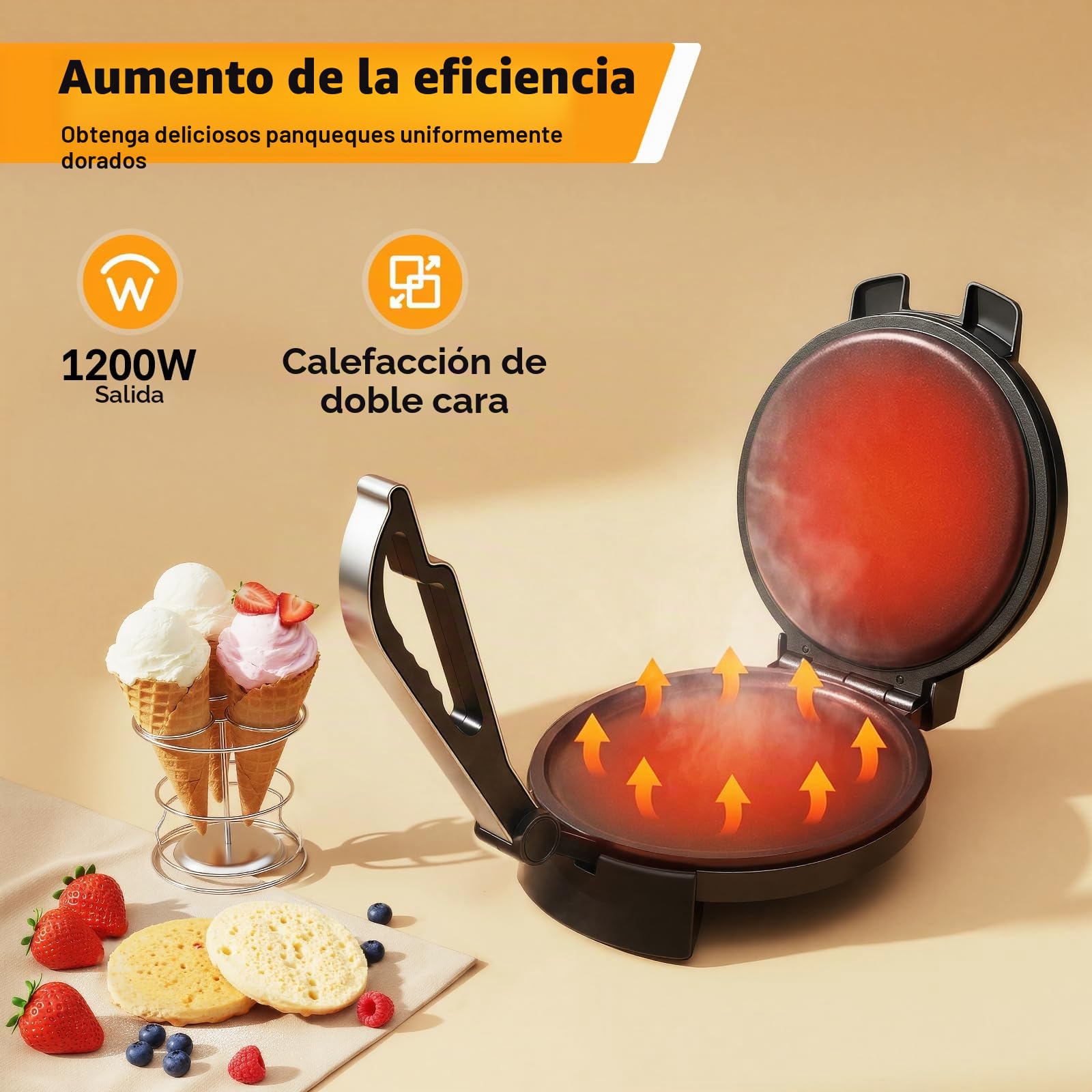 Roti Maker Máquina de prensado eléctrico de tortilla Chapati, calefactor a doble cara, acero inoxidable, fabricante de crepes para chapati, tortilla, pan plano, 1200 W