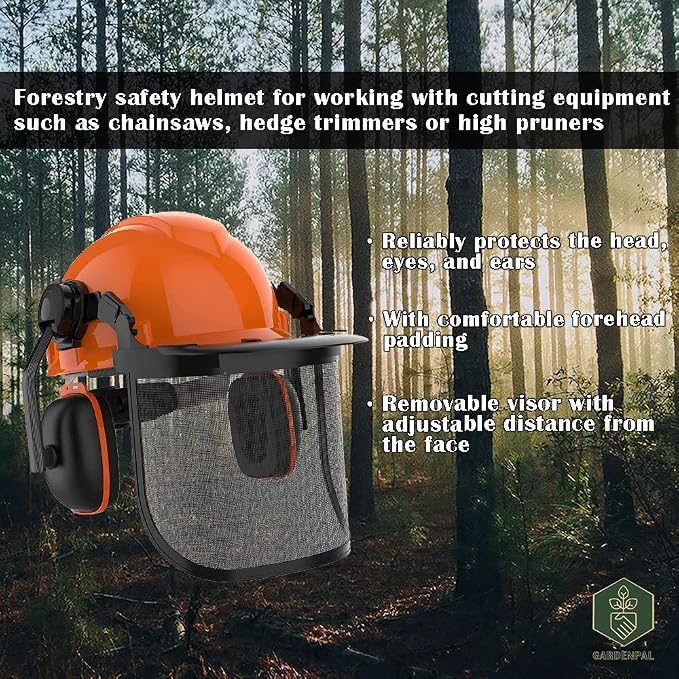 Casco de seguridad con protección facial y auditiva GardenPal miniatura 4