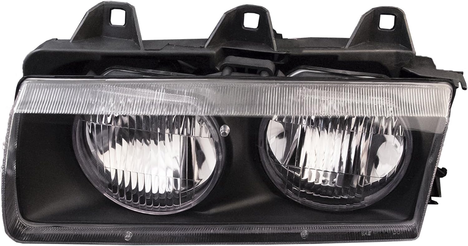 HEADLIGHTSDEPOT Black Housing Halogen Left Driver Headlight Compatible With Fleetwood Expedition 2000-2005