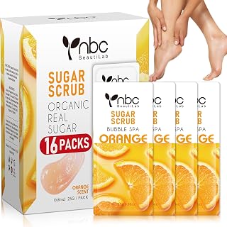 Foot Exfoliating Scrub Pedicure Foot Scrub Sugar Scrub For Feet Gel Foot Soak For Pedicure Feet Exfoliator Pedicure Supplies Professional Foot Gel Foot Care 16 Packs A Box, Orange