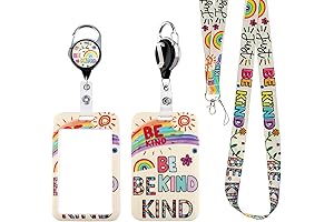Be Kind Lanyard: Rainbow Autism Lanyard with Badge Holder and Retractable Reel Clip