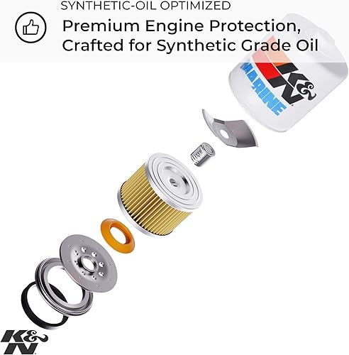 Miniatura 5 de K&N Filtro de aceite marino: Alto rendimiento, Premium, diseñado para proteger su motor: se adapta a motores seleccionados de Alaska, Chris Craft,