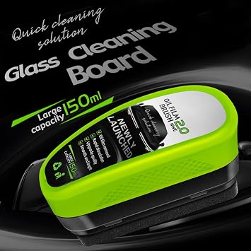Automotive Oil Film Cleaning Brush for Car Windows,Glass Oil Film Remover for Car Glass Guard,2026 Upgrade 2.0 Cleaning Doard, 150ml Universal Clear vision Glass windshield Cleaner (1PCS)