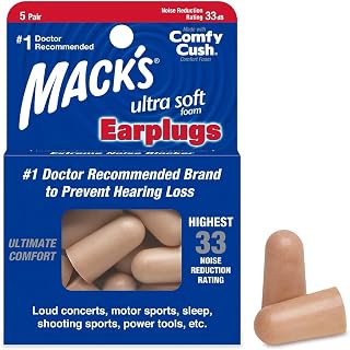 MACK'S 耳塞 超柔泡沫5对 10个装 超低压超舒适 NRR32