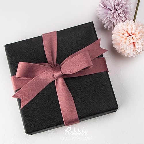 Miniatura 63 de Ribbli Cinta de terciopelo verde polvoriento, doble cara, carrete de 1 pulgada, cinta verde de 10 yardas, uso para adornos de árbol de Navidad