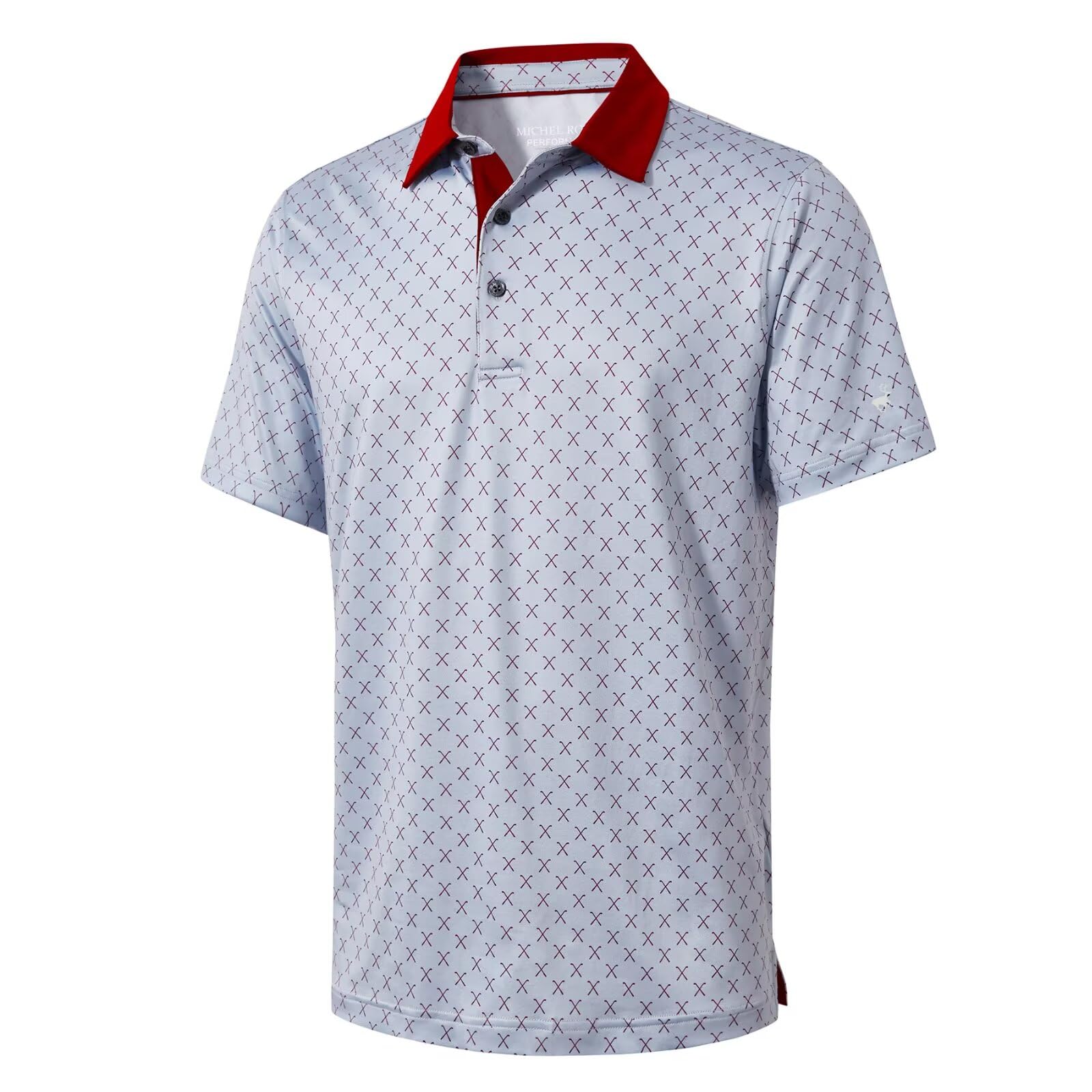 Mens Golf Shirts Short Sleeve Moisture Wicking Dry Fit Print Performance Athletic Casual Golf Polo Shirts for Men