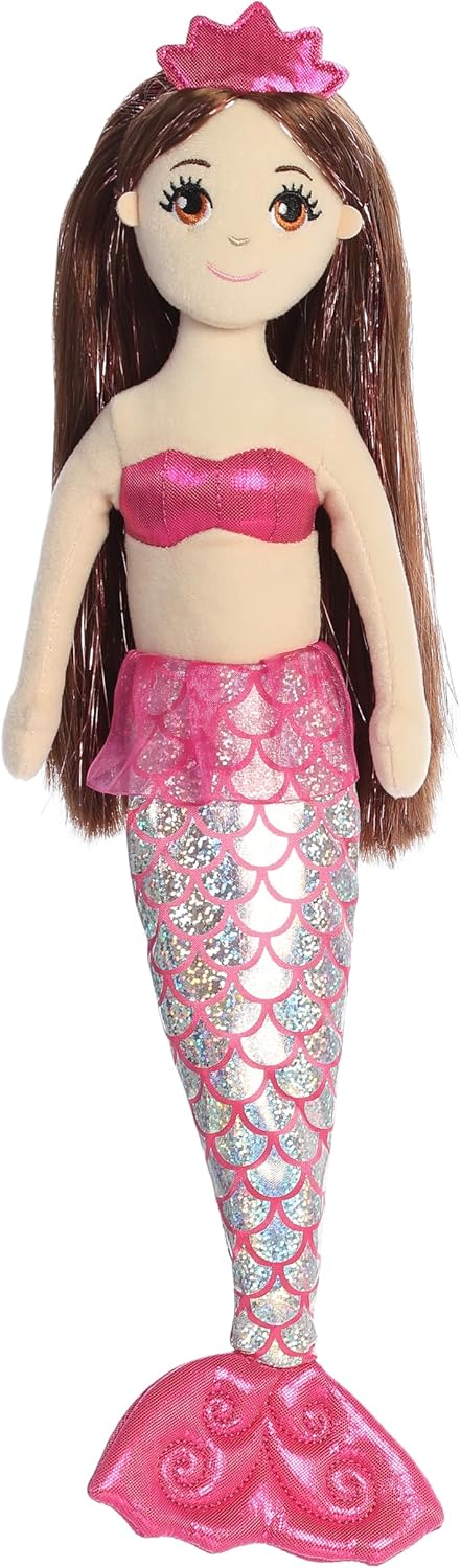 Aurora® Enchanting Sea Sparkles™ Ruby Stuffed Doll - Imaginative Play with Magical Companions - Perfect for Kid's Birthdays and Celebrations - Pink 18 Inches