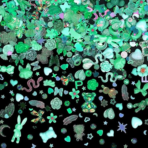 Umillars Kit de dijes de diamantes de imitación de flores amarillas 3D flores de camelia acrílicas rosas mariposas lazos coronas corazones diseños