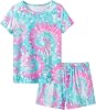 Topgal Summer Pajamas for Girls – Tie Dye Unicorn Mermaid Daisy Short PJ Set Size 6-16