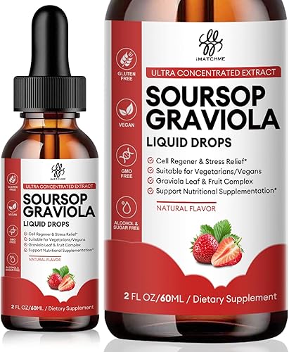 Miniatura 8 de Gota líquida de graviola de guanábana para apoyo celular y regeneración, refuerzo inmunológico, relajación, hígado y sueño, líquido amargo de