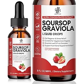 iMATCHME Soursop Graviola Liquid Drop, Soursop Bitters Liquid, Natural Soursop Leaves & Fruit Complex for Overall Wellness, Sugar/Caffeine/Gluten Free, Strawberry Flavor, 2 Fl Oz