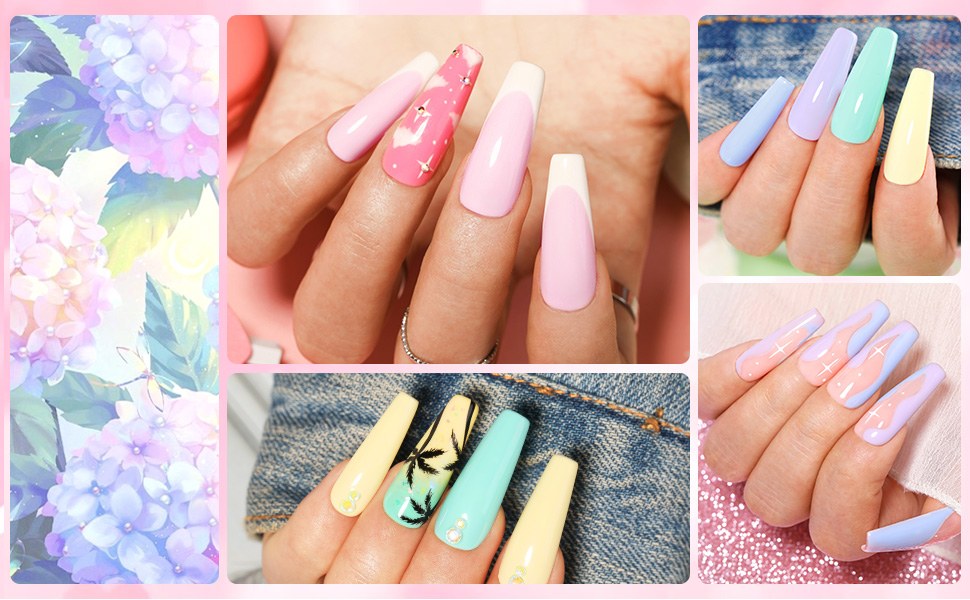 BORN PRETTY UV Nagellack Pastell, Shellac Gel Nagellack Rose Gelb Rosa Mint Blau Farben Set UV Lack Gel Nägel Shellac… – Bild 8