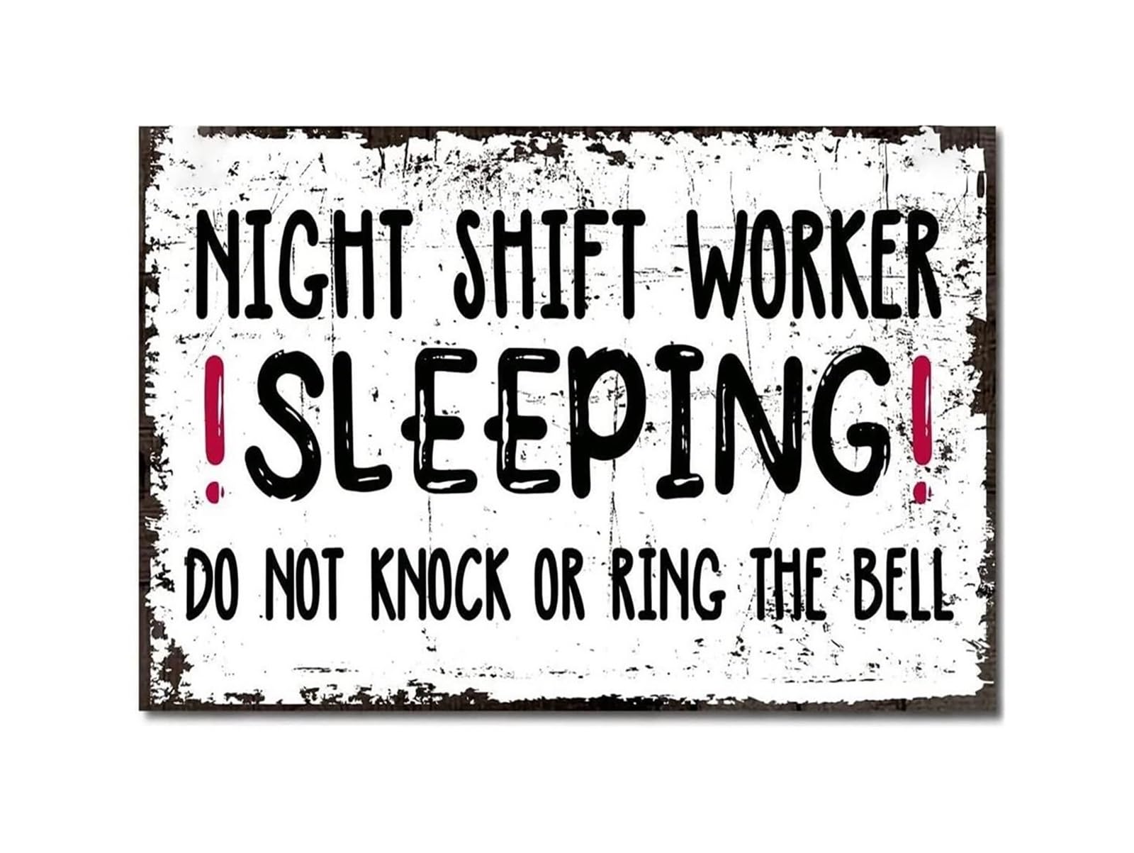 AUOQKQUT Do Not Knock Sign Night Shift Worker Sleeping Funny Metal Sign for House Apartment Door Quiet Humorous Wall Decor Day Sleeper Gift 8 X 12 in