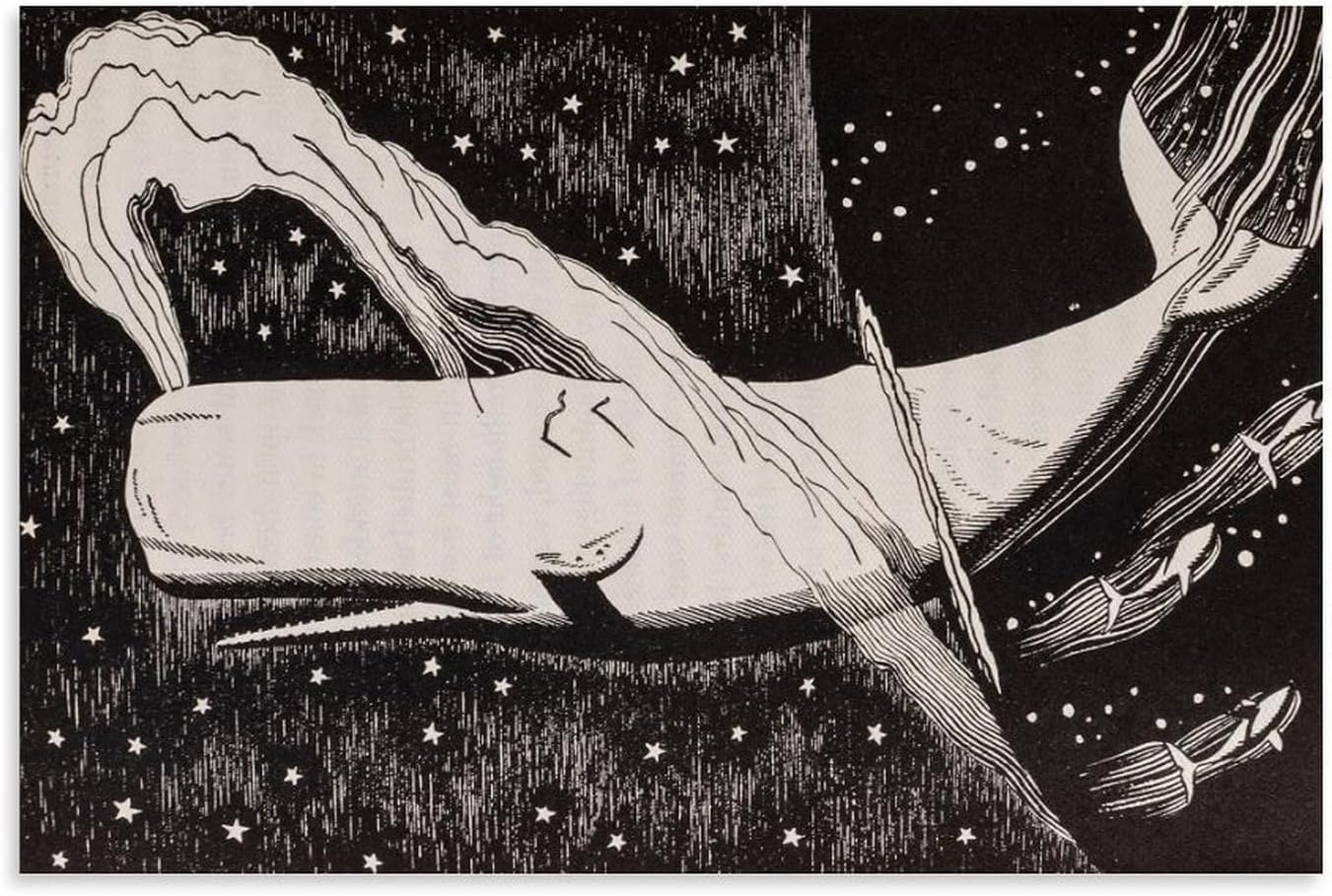 Orjdjz Wxkbl The Whale by Rockwell Kent Canvas Poster Vintage Wall Art Painting Rockwell Kent Prints for Living Room Home Picture Decor 40x65cmx1 Frameless