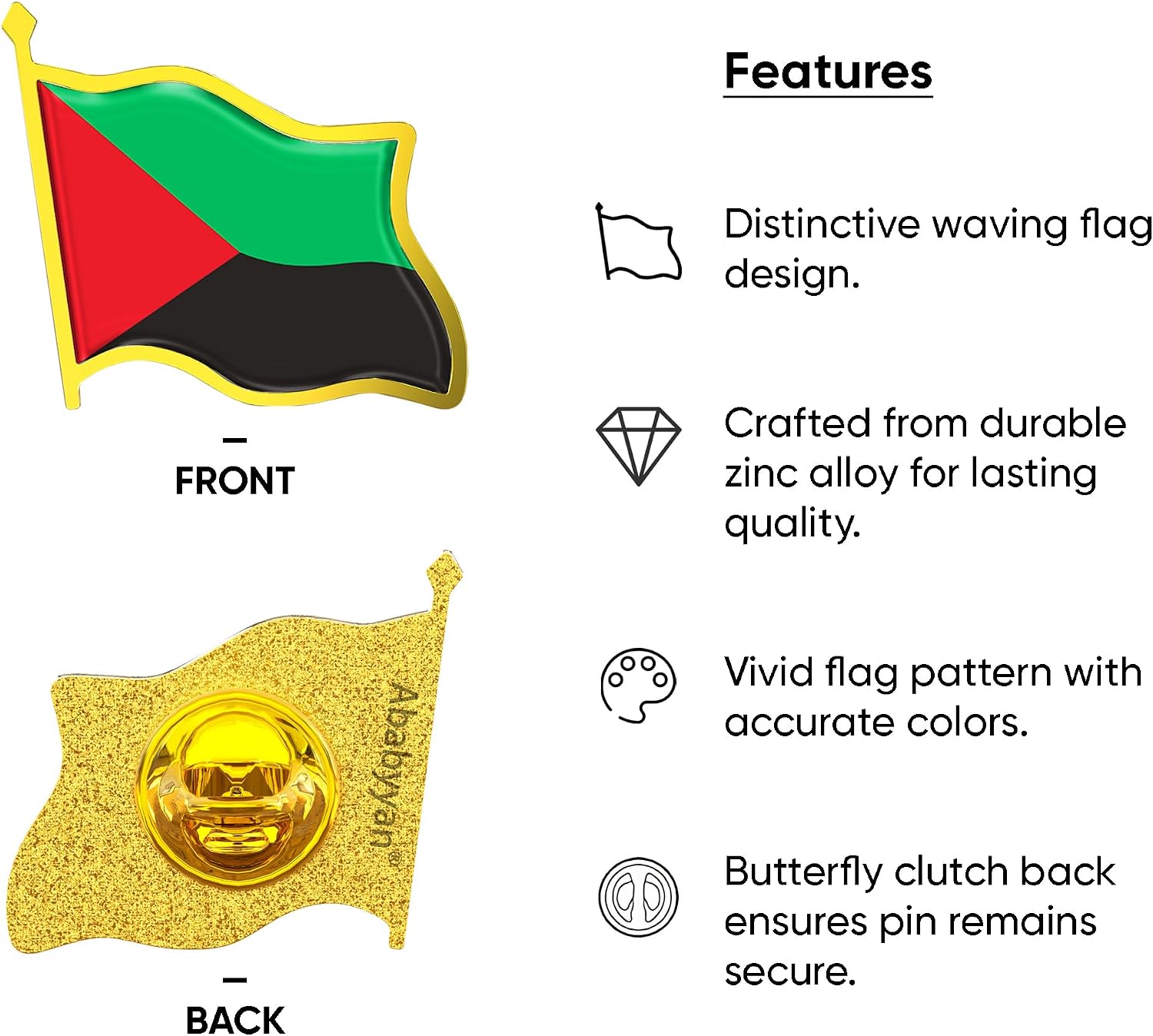 Martinique Flag Lapel Pin - Enamel Metal National Badge | World Travel Souvenir Gifts for Men & Women | Country Flag Patriotic Brooch Bulk Pack of Pins for Hat, Tie, Clothes, Backpack (1pc) image 3