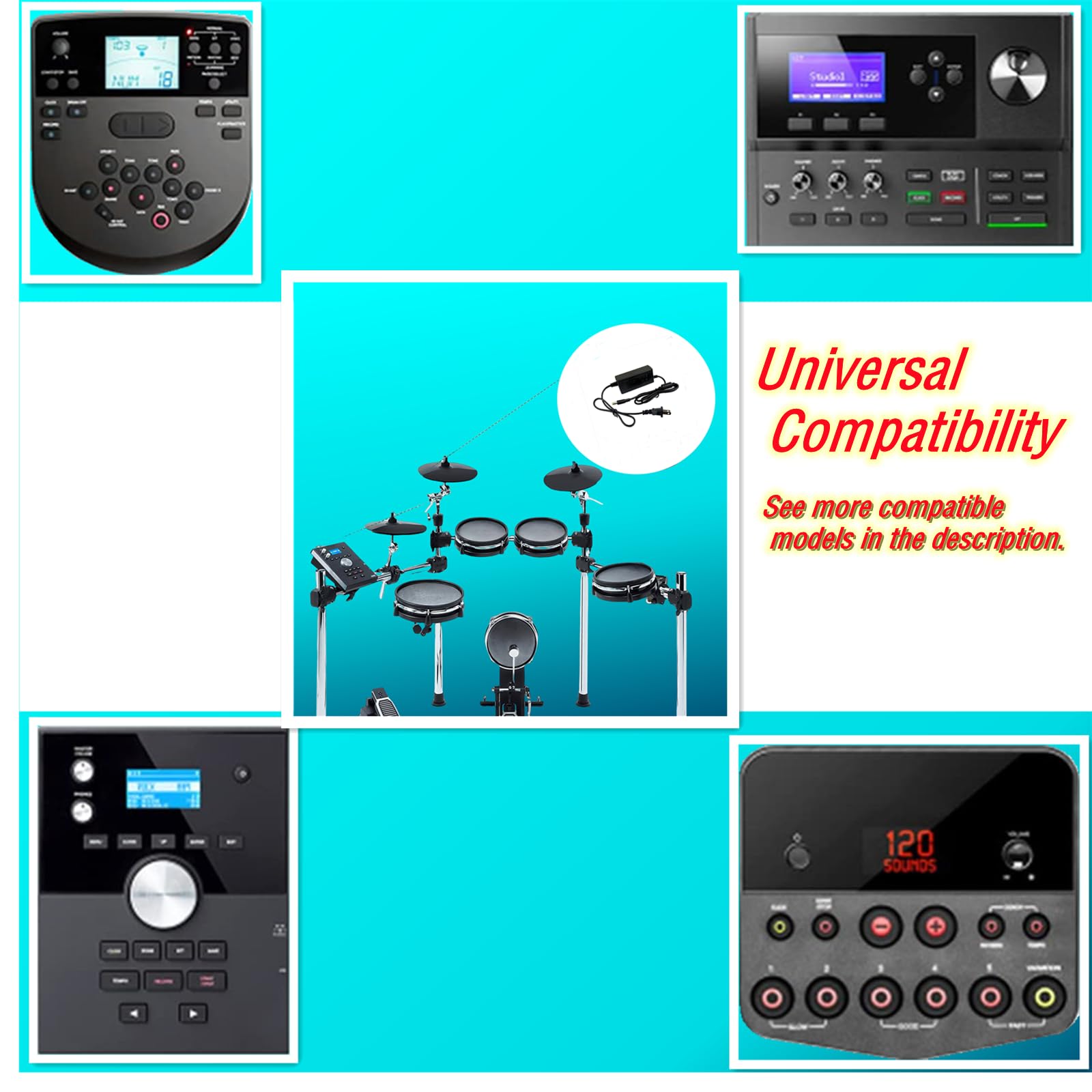 dc9v per cavo di alimentazione del tamburo alesis compatibile con kit Alesis Command Mesh, per Alesis Nitro Max Nitro Pro Kit Mesh Electronic Drum Module Compatibile con alesis nitro max cavo
